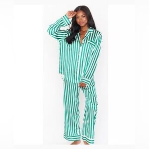 Show Me Your MuMu Emerald Striped Pajama Pants Only